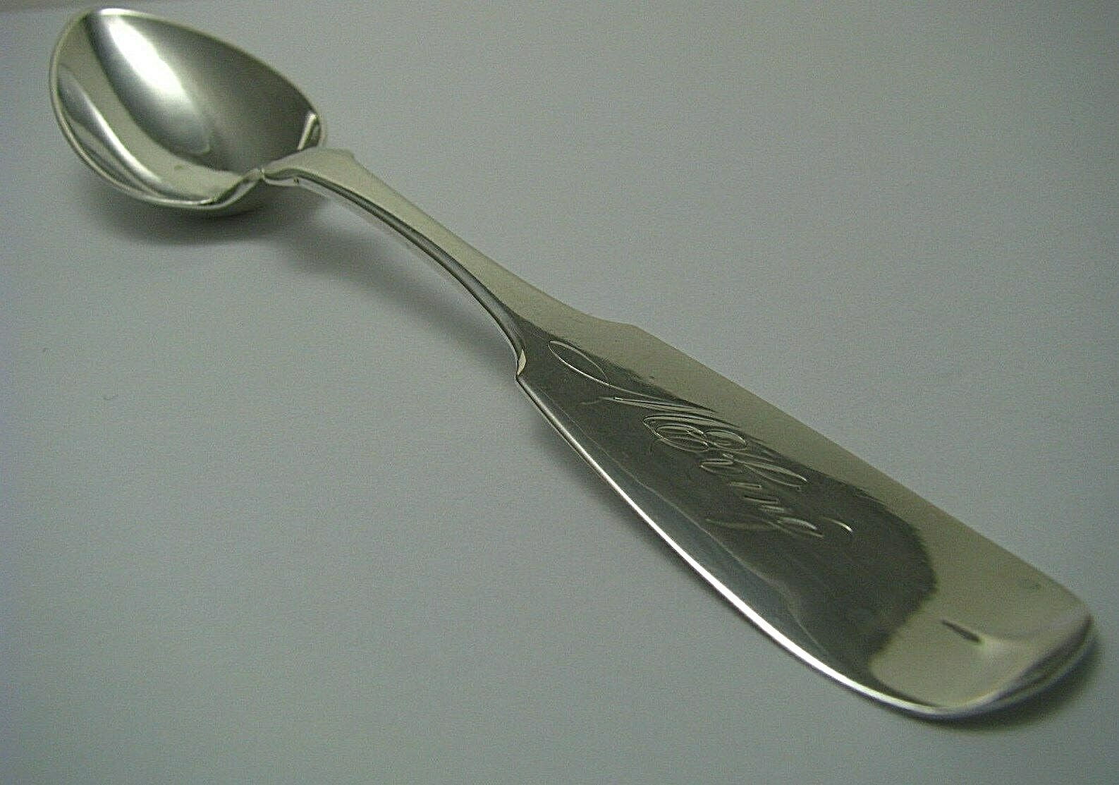 COIN SILVER SPOON TEASPOON COIN TEA SPOON by Norton & Seymour Syracuse NY c1850s