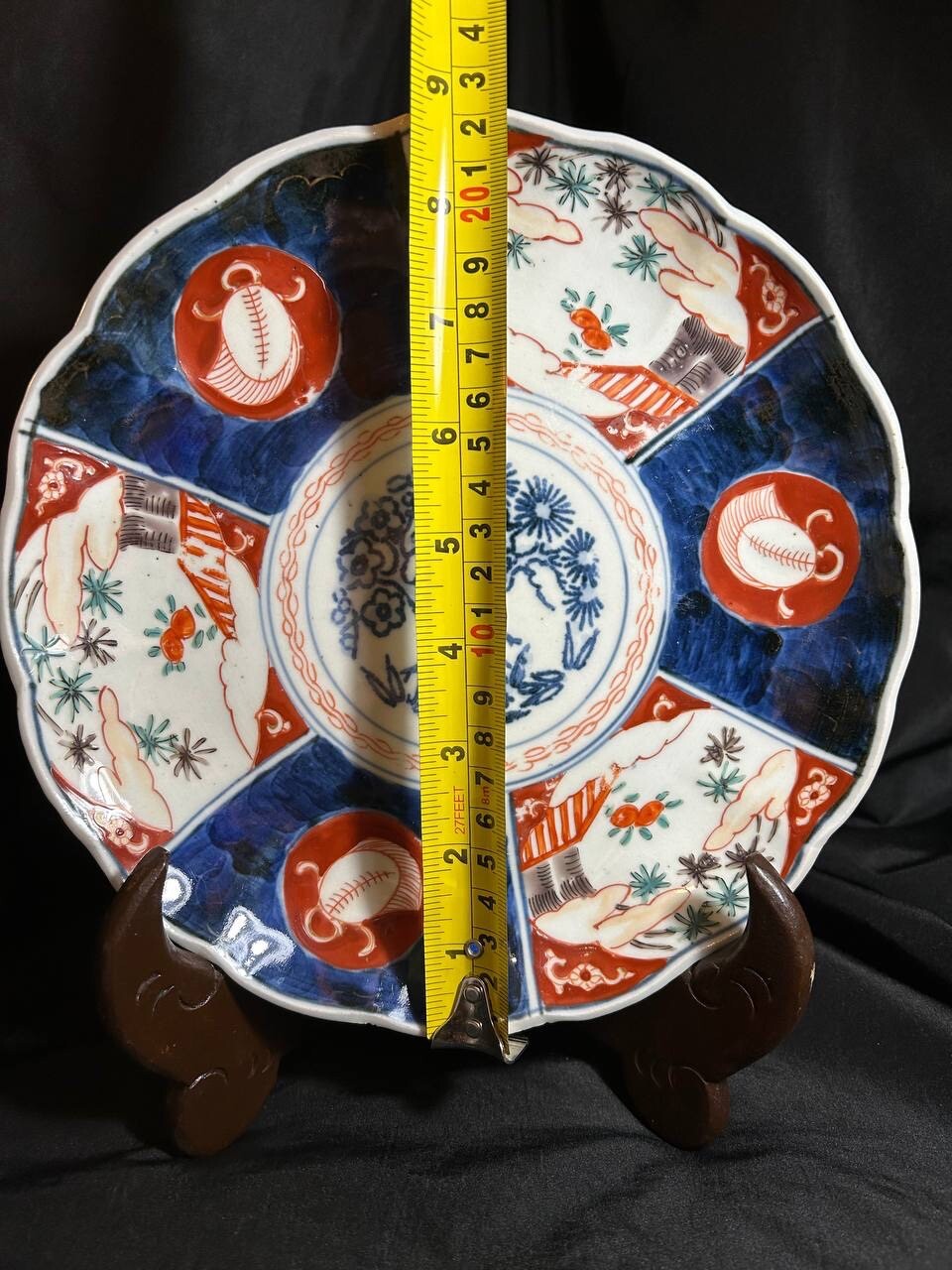 Antique Japanese Imari Meiji Period Plate Hand painted 19th Century 8.75” 22.5cm