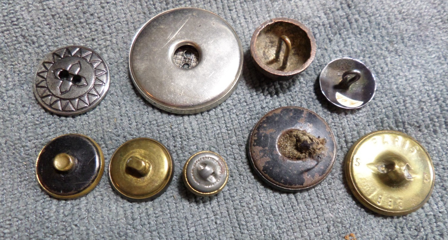 Lot of 70 Vintage Antique Metal Picture Work Uniform Buttons Various Patterns