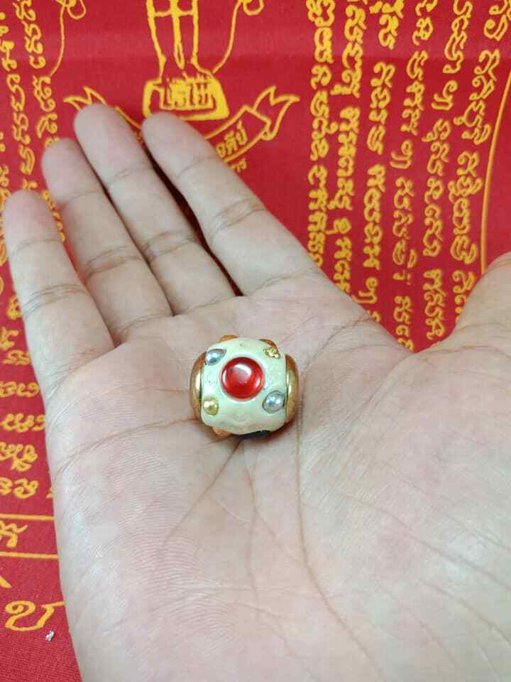 TAKRUT HEALING LEKLAI LP SOMPORN RED GEM HOLY MAGIC GOOD HEALTH LUCK THAI AMULET