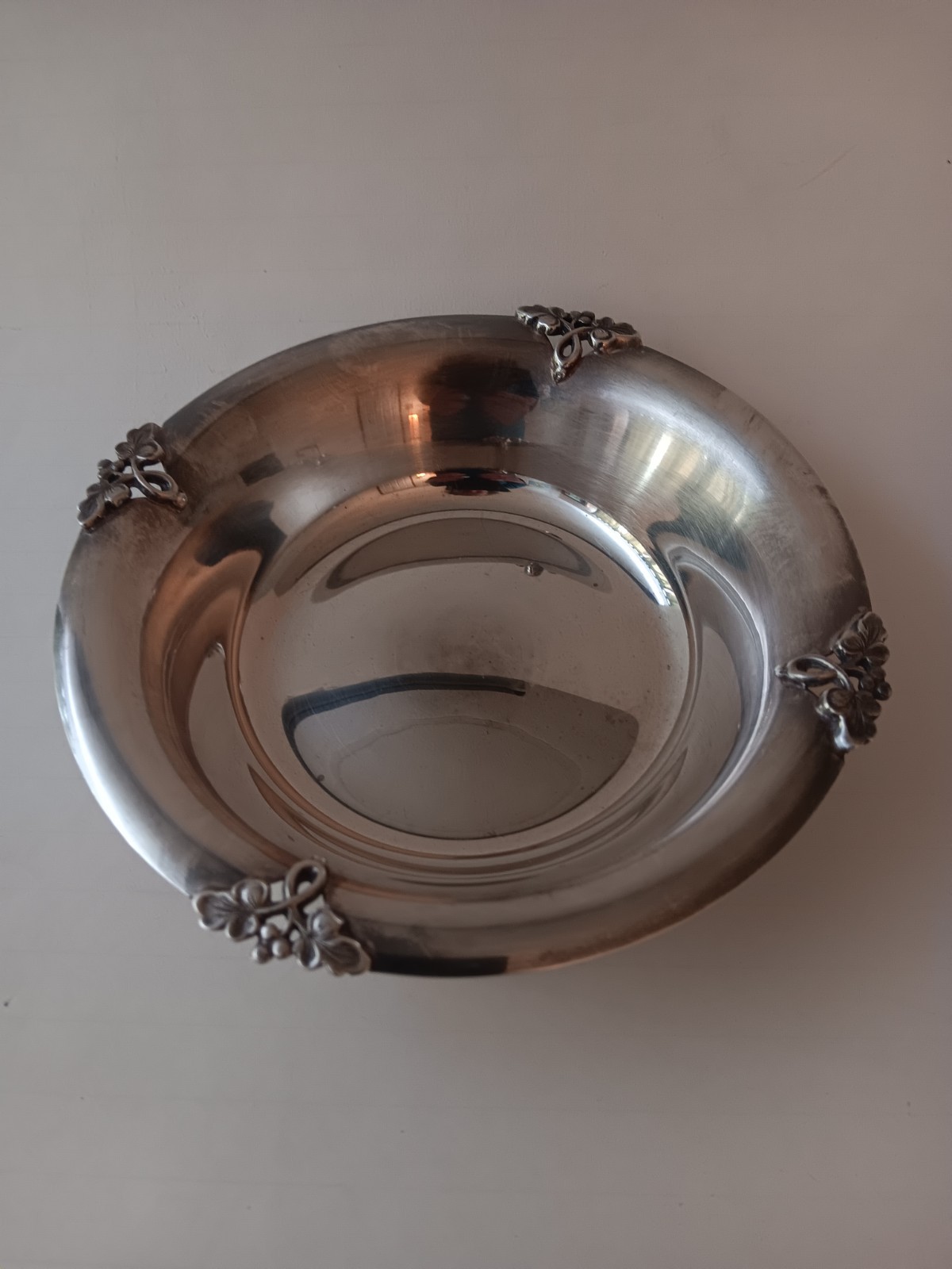 Fisher Silverplate Alexandria Nut Condiment Bowl 5.75 Diameter w Great Detail
