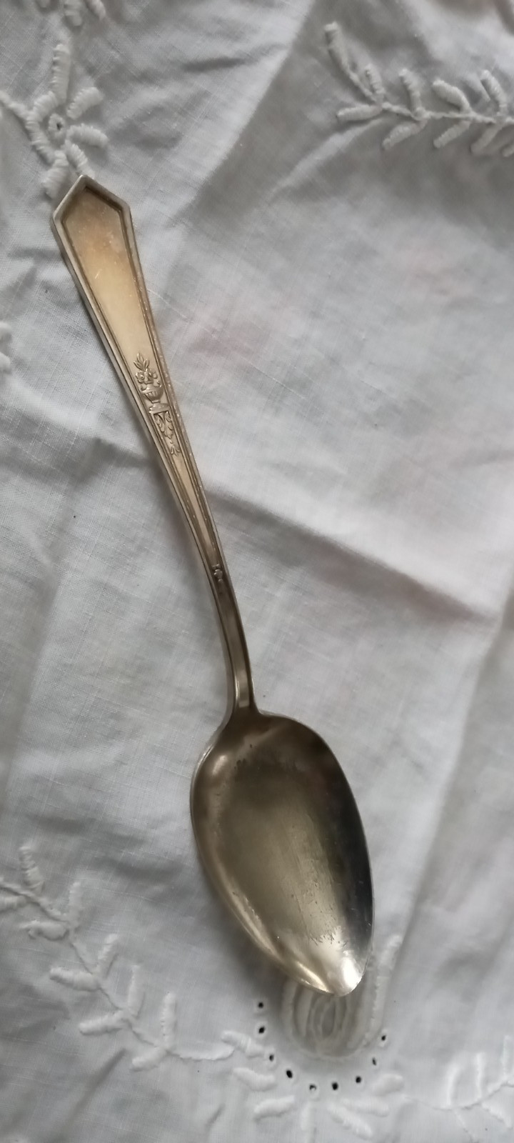 Antique Rogers La Touraine XII Silver Serving Spoon.