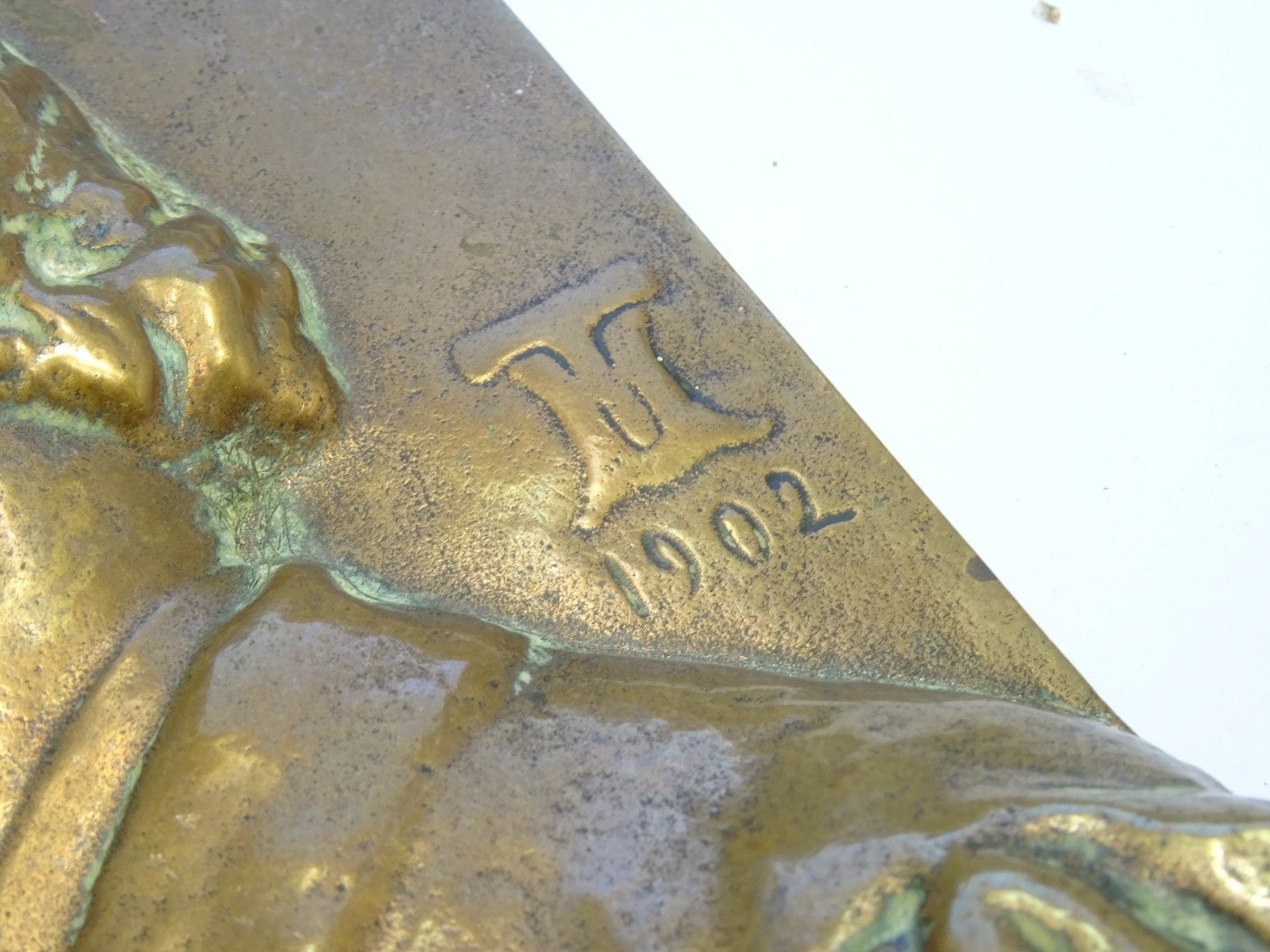 Antique Signed Bronze Relief Portrait Plaque of Leopold Ullstein c1902 Germany