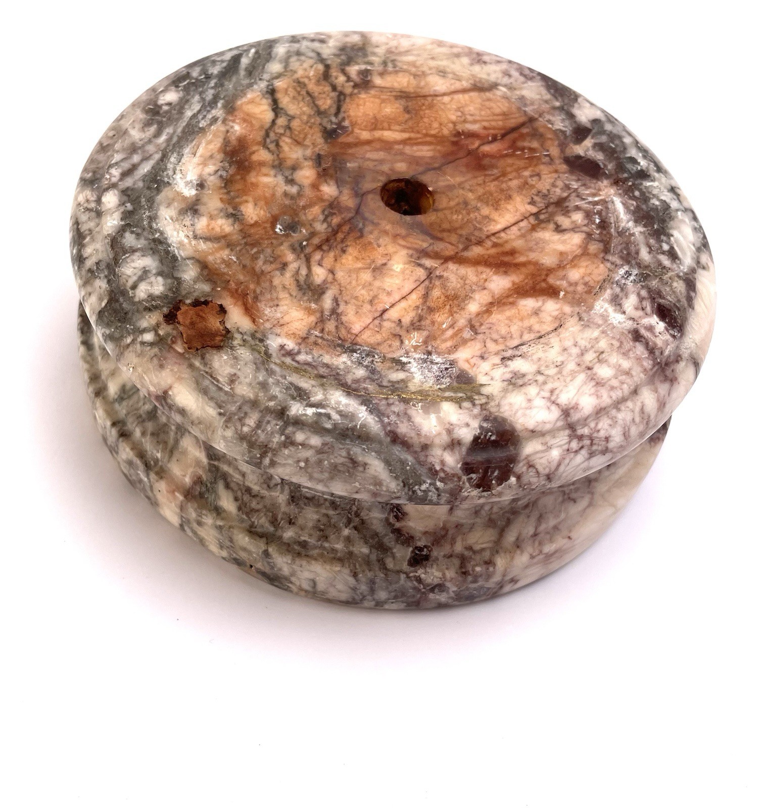 Antique French Type Pink Marble Piece Round Slab Collectible HomeDecor