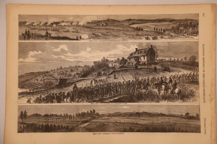 1866 ANTIQUE HARPER’S CIVIL WAR ENGRAVING-MINE RUN-WARREN’S LAST POSITION