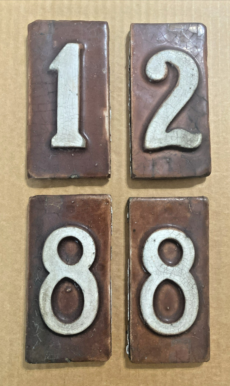 Vintage Ceramic Tile Address House Number Tiles – 2 1/4″ x 4 1/2″