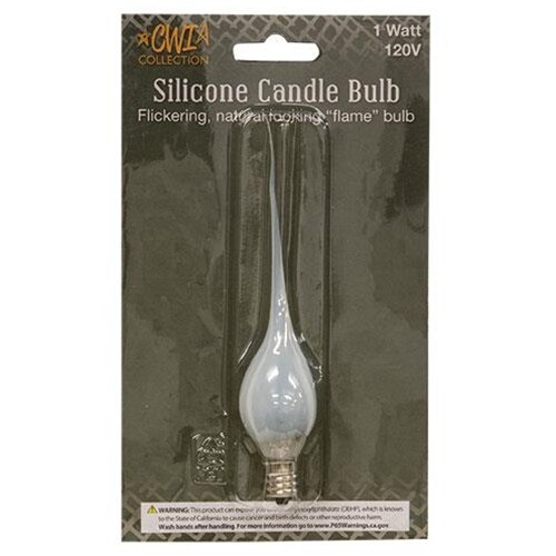Silicone Dipped 1 Watt Clear Silicone Flicker Bulb G620116 Incandescent