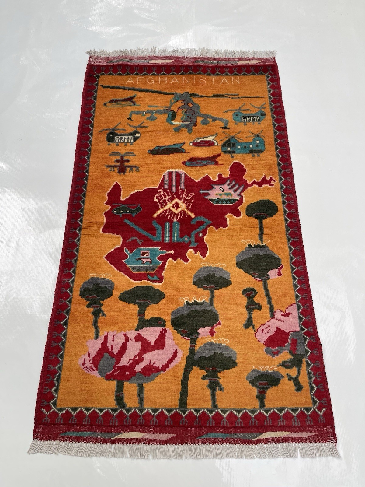 130×76 CM TRADITIONAL AFGHAN WAR RUG Beautifully Made Mini rug Handicrafts #405