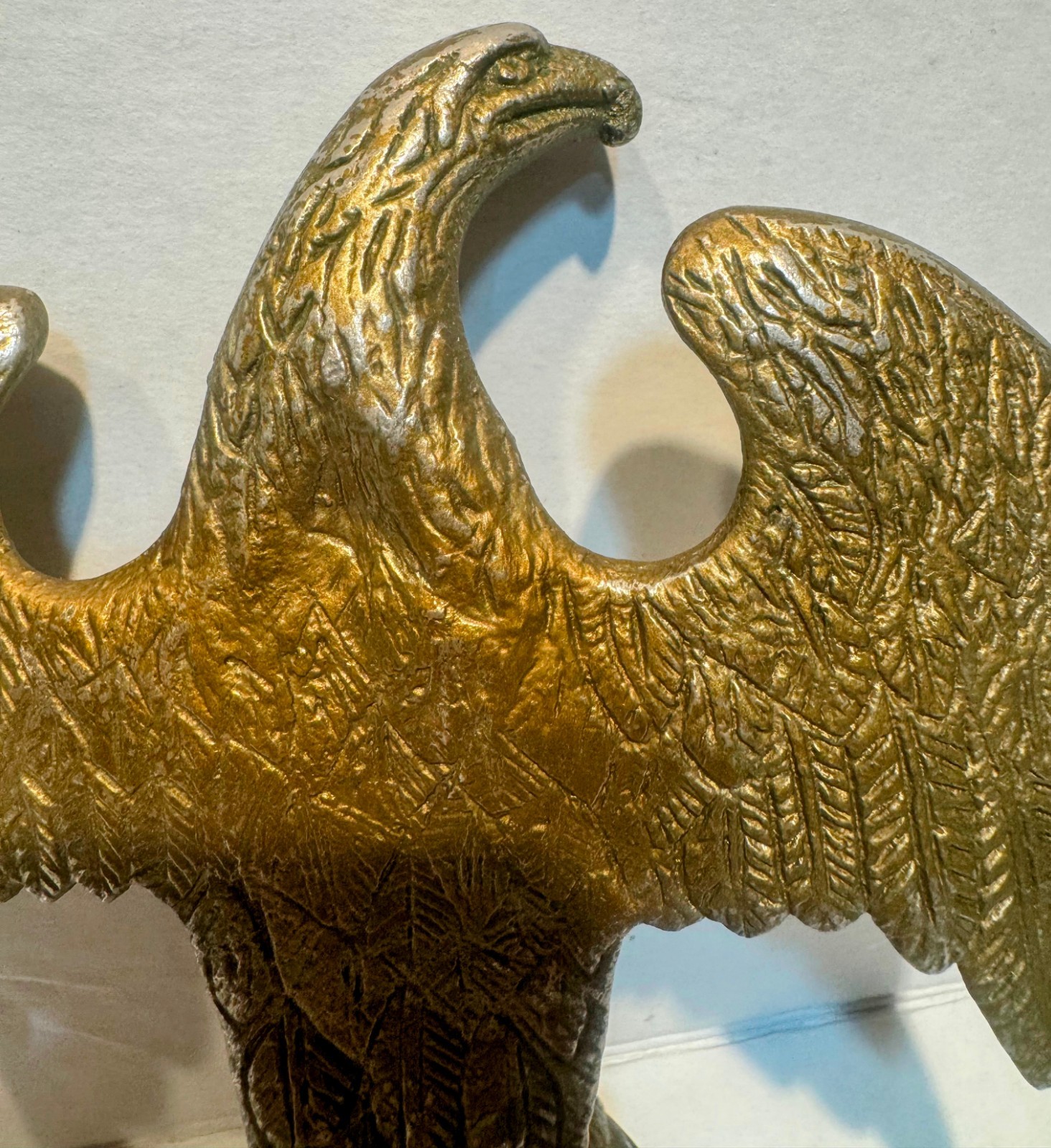 EAGLE FLAG FLAGPOLE AMERICA USA PATRIOTIC FINIAL ORNAMENT CAST METAL BRASS