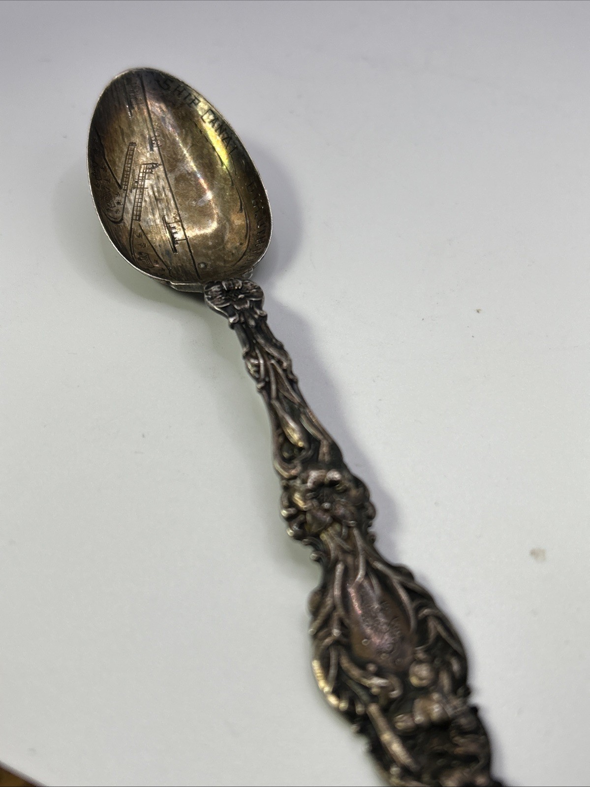 Lily by Whiting Duluth, Minnesota MN Sterling Silver Souvenir Spoon Ship Canal