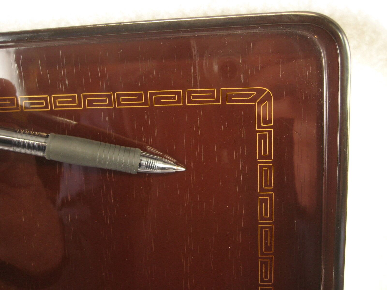 ANTIQUE SIGNED JAPANESE TAISHO ERA (c1915) WOOD & LACQUER OBON OZEN TRAY