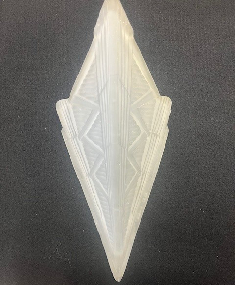 Art Deco Frosted Slip Shade Wall Light Sconces Salvaged Lighting 12″