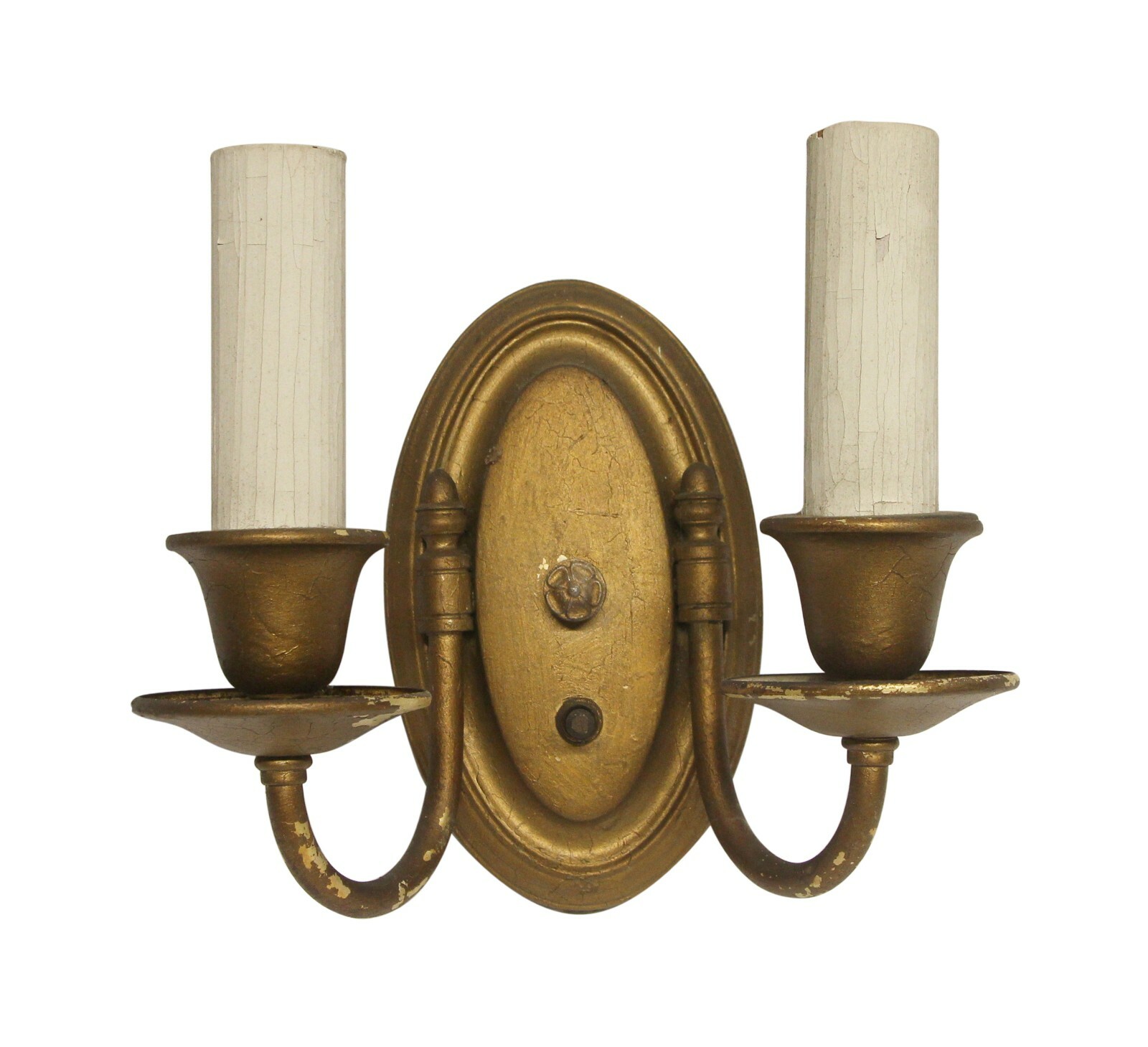 Traditional Painted Gold Brass 2 Arm Sconces