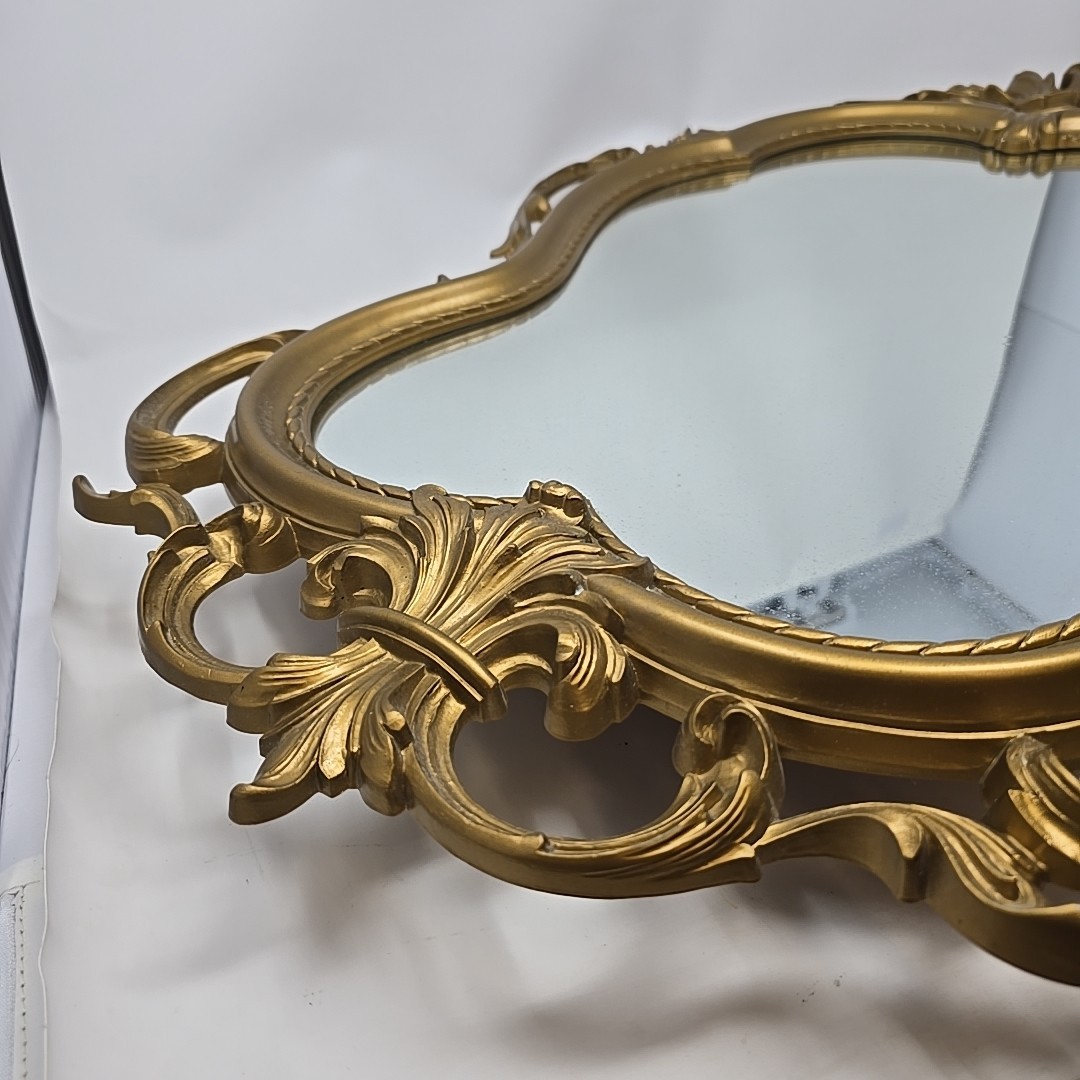 Vintage DART / Syroco Wall Mirror Stunning Gold Hollywood Regency Baroque 19×31