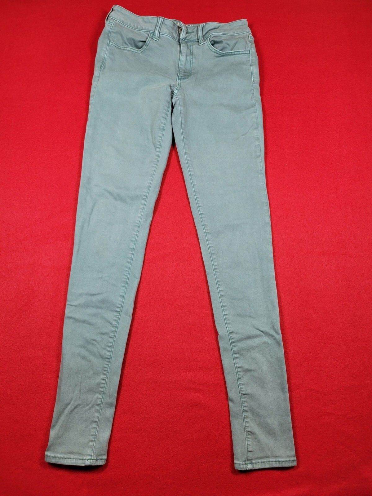 American Eagle Women’s US 6 X-Long Jegging Sage Green Next Level Stretch Jeans