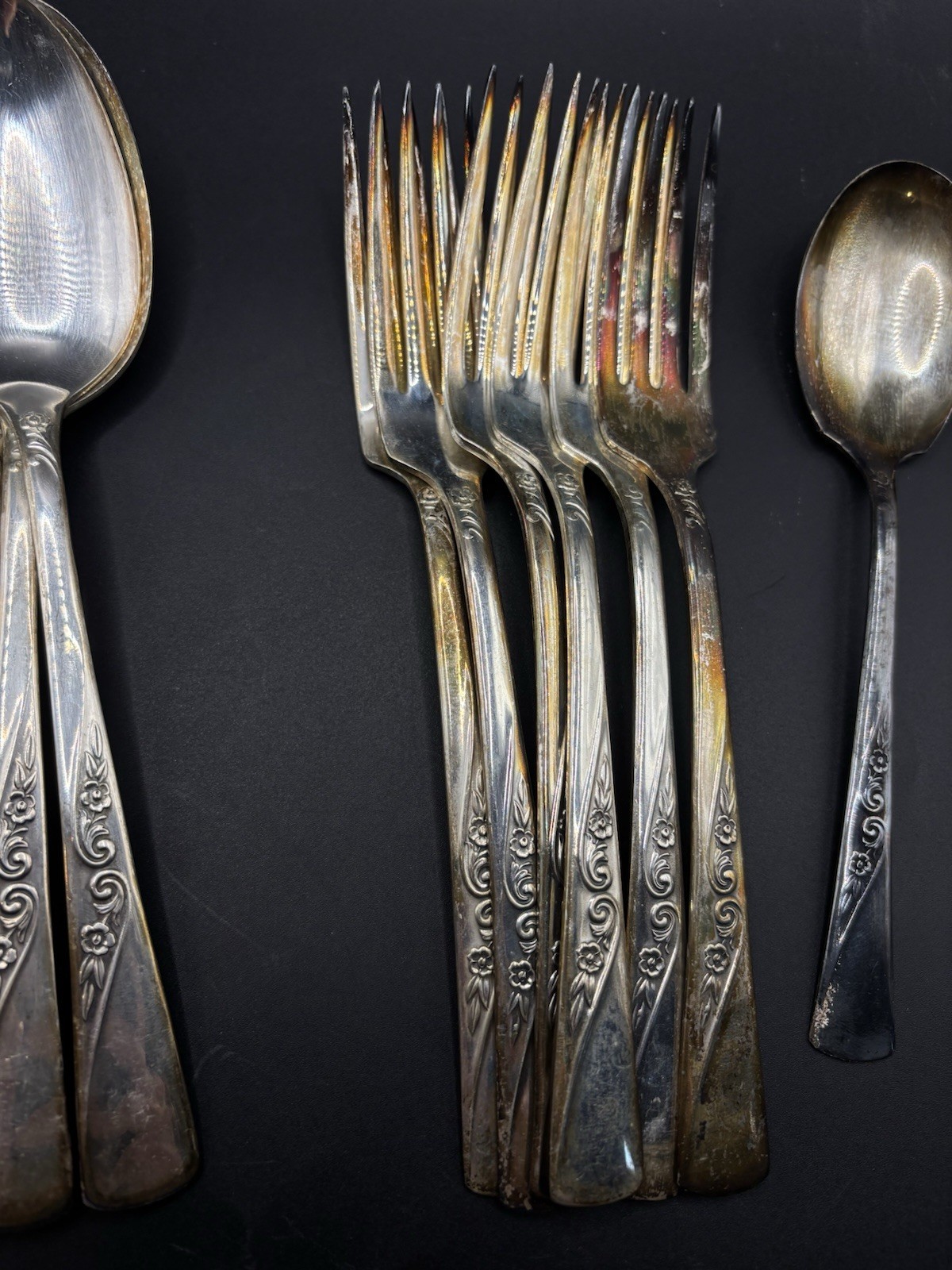 Vintage Revelation Silverplate Flatware Lot w/ Case Mixed Pieces 25pcs With Case