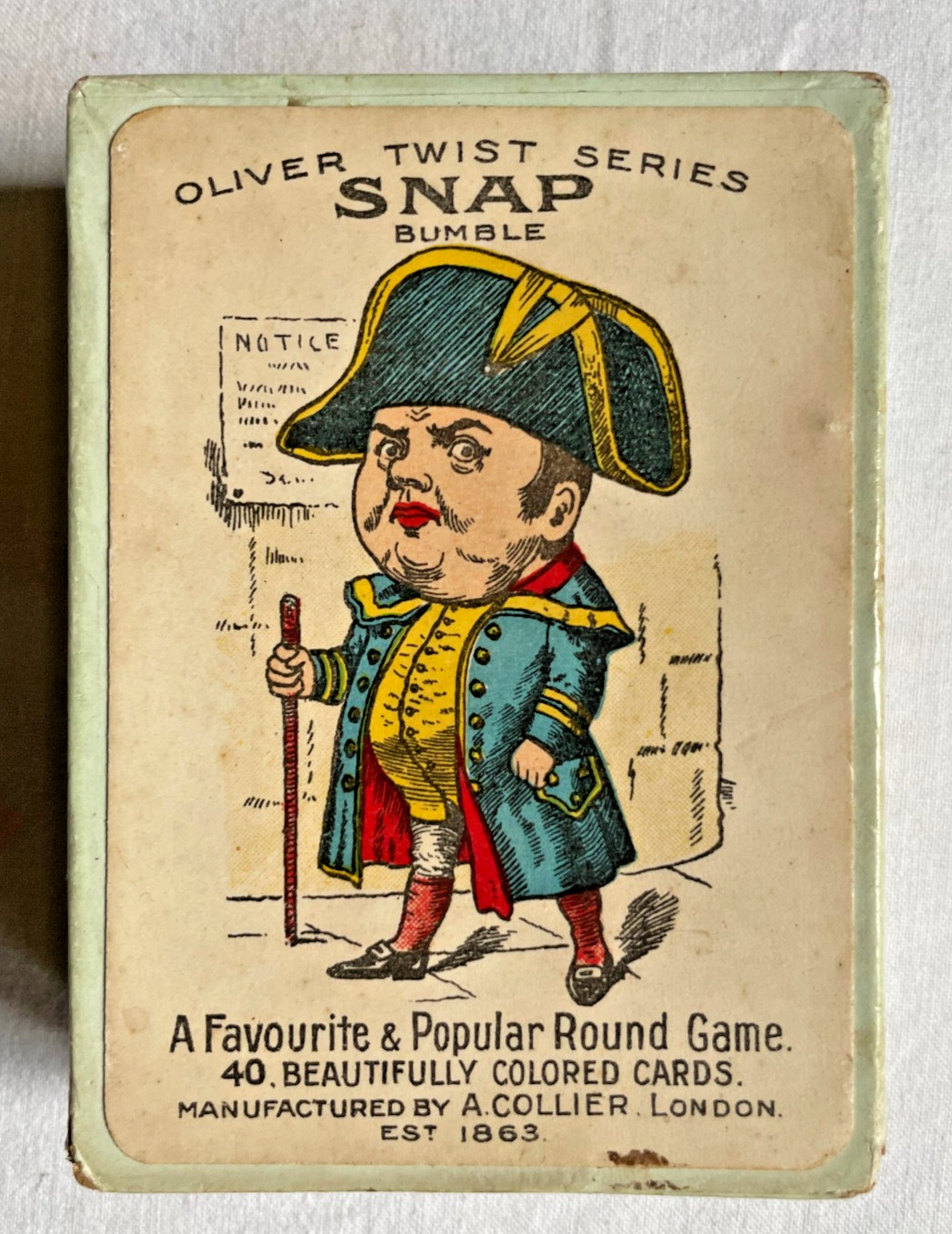 Antique Oliver Twist Series Snap Card Playing Game by A. Collier, London c.1890