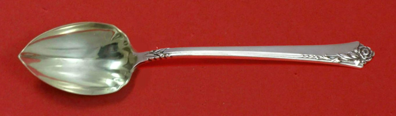 Damask Rose by Oneida Sterling Silver Grapefruit Spoon Fluted Custom Made 5 3/4″