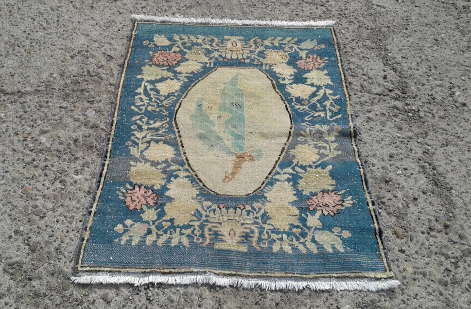 3×5 Blue Small Rug – Turkish Area rugs for kitchen