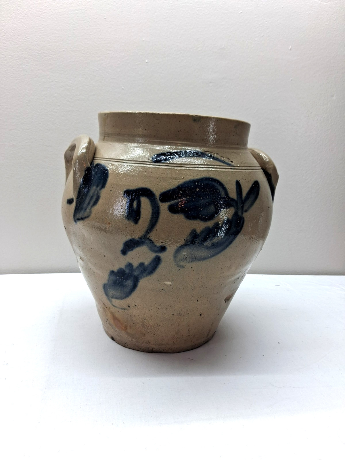 Antique Salt Glazed Stoneware N. White Utica NY Ovid #2