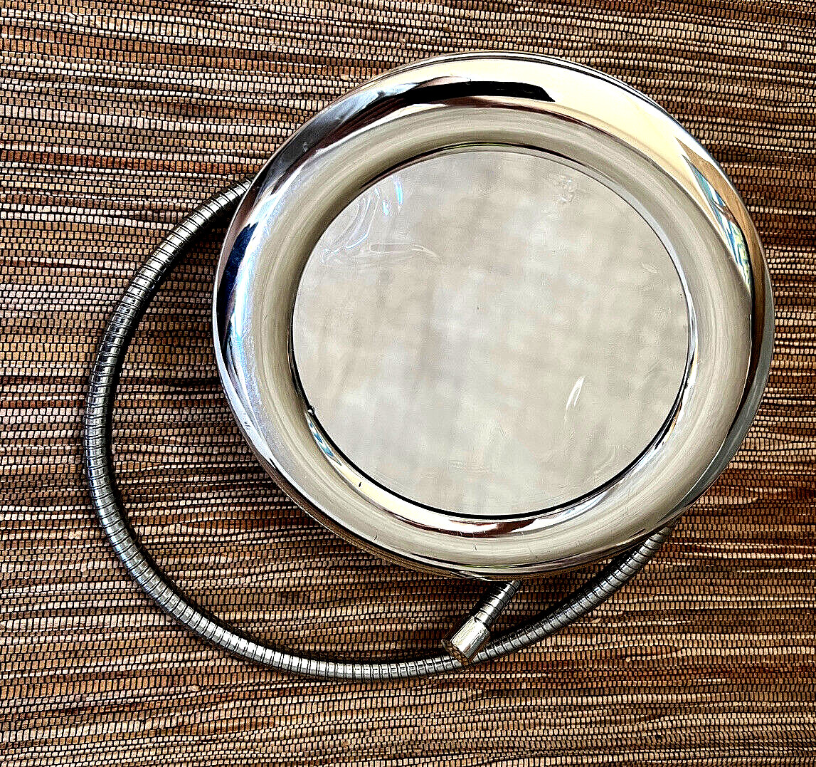 Chrom Magnifying MakeUp Mirror 8” -5″ Dual Sided Flexible Wire Stand for Travel
