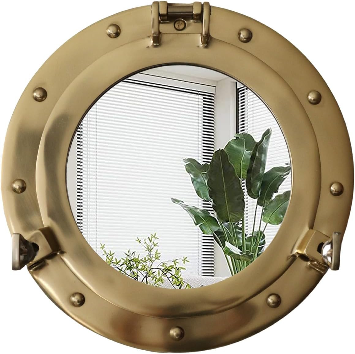 2″ Polished Brass Nautical Porthole Wall Mirror Pirate Ship Victorian Decor