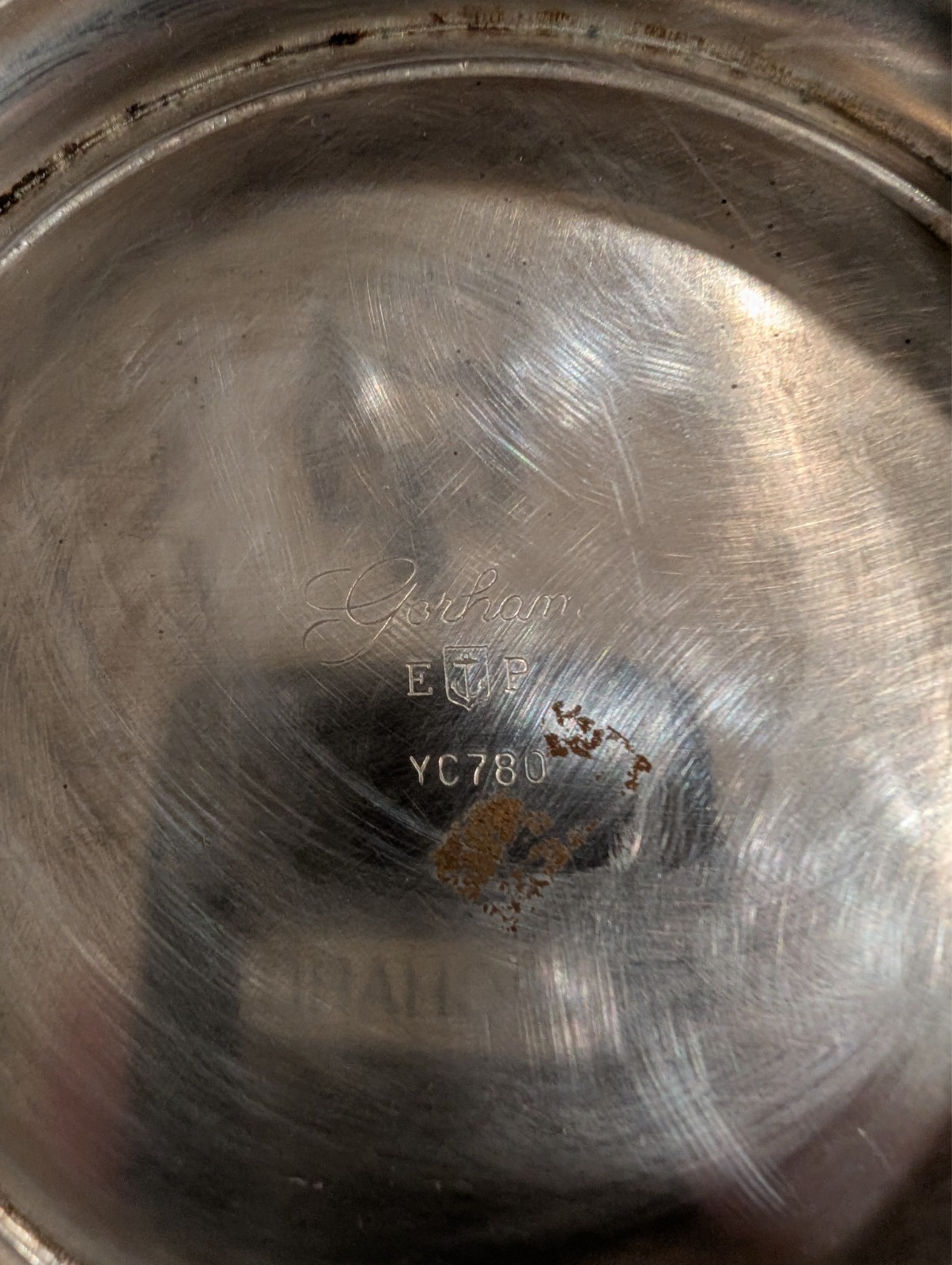 Gorham Paul Revere Silver Plate YC780 8″ Footed Serving Bowl w/ ORIGINAL STICKER