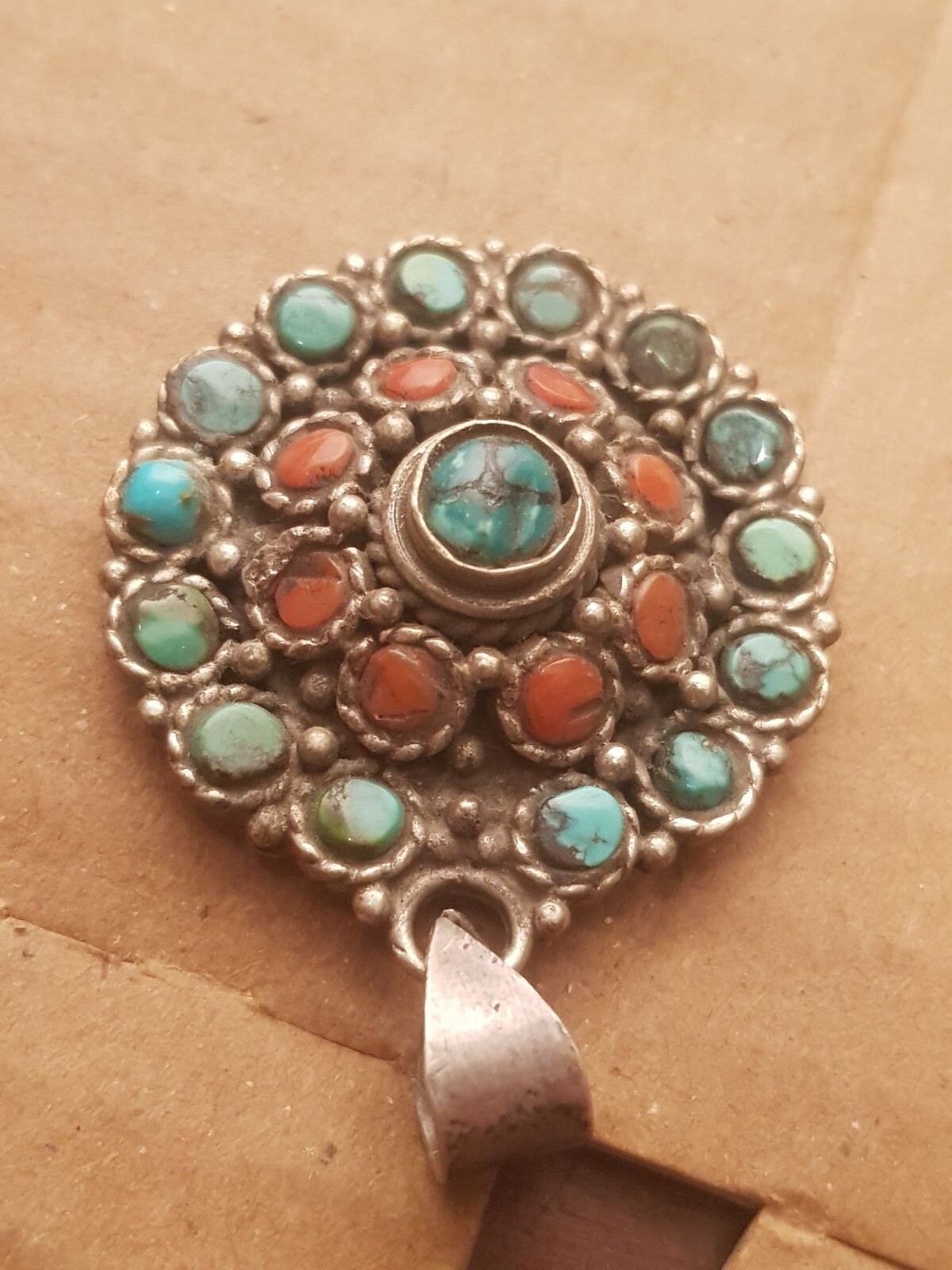 Rare Antique Ancient Egyptian Silver hanger precious Stone Silver 2480 BC