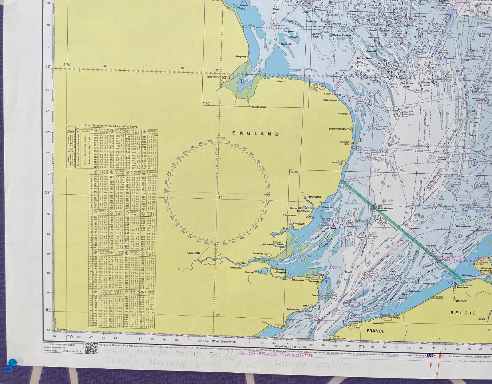 Admiralty 2182A North Sea Southern Sheet Vintage Map Charts Nautical Maritime