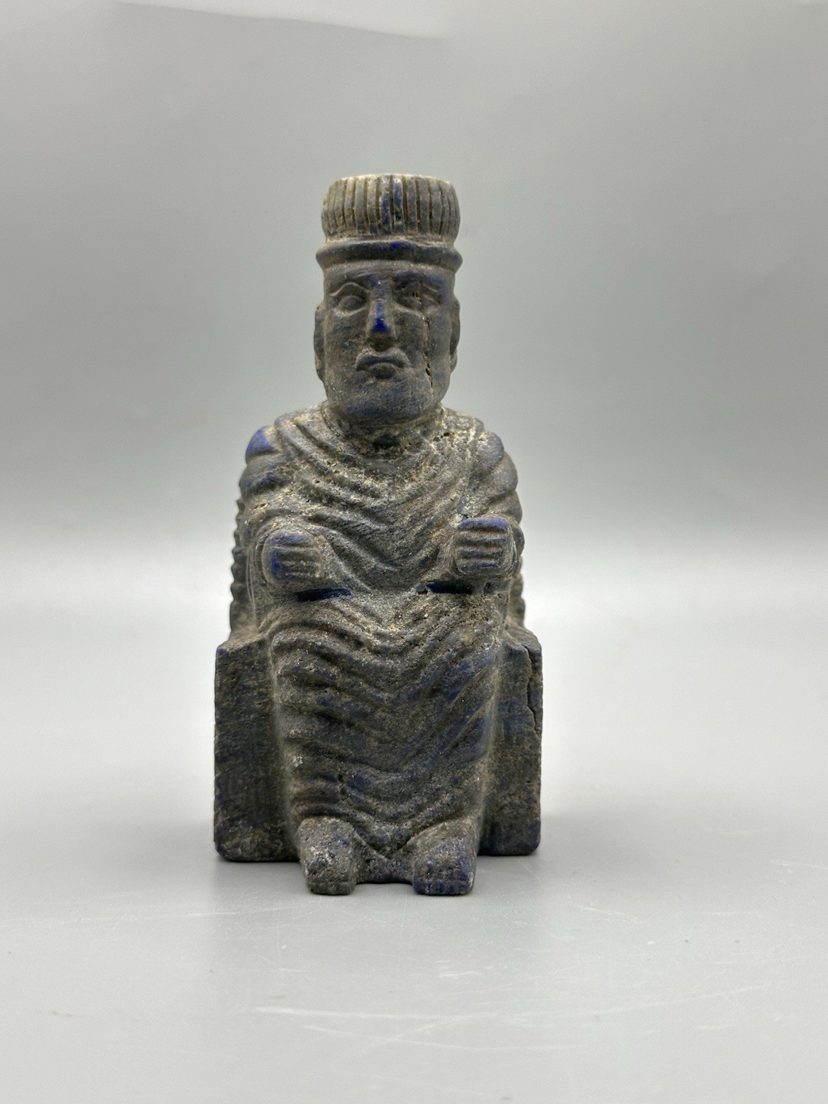 Ancient Portrait Lapis Lazuli Praised King Gud Of Near Eastern Sir In Throne