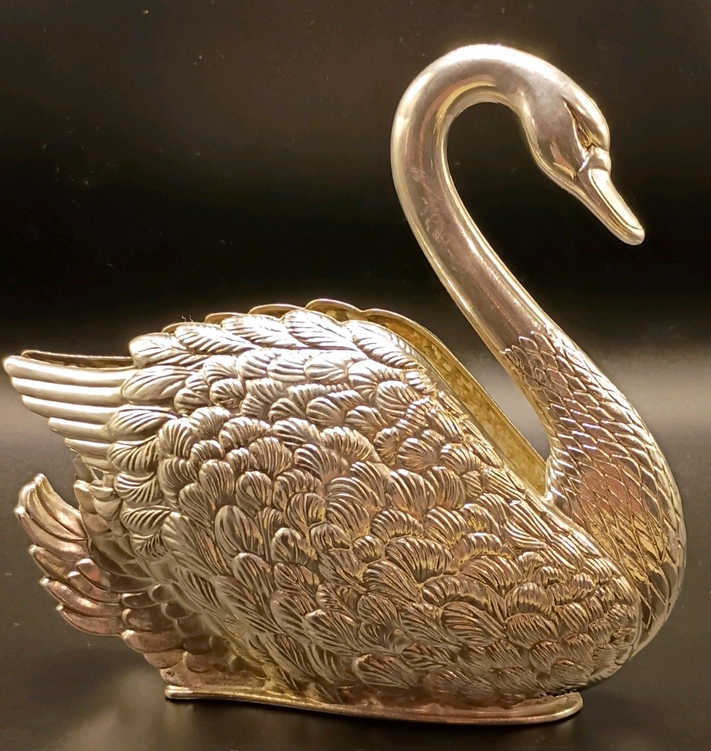 Godinger Swan Shaped Figurine Silver Plated Bird Decor Collectible Display Piece