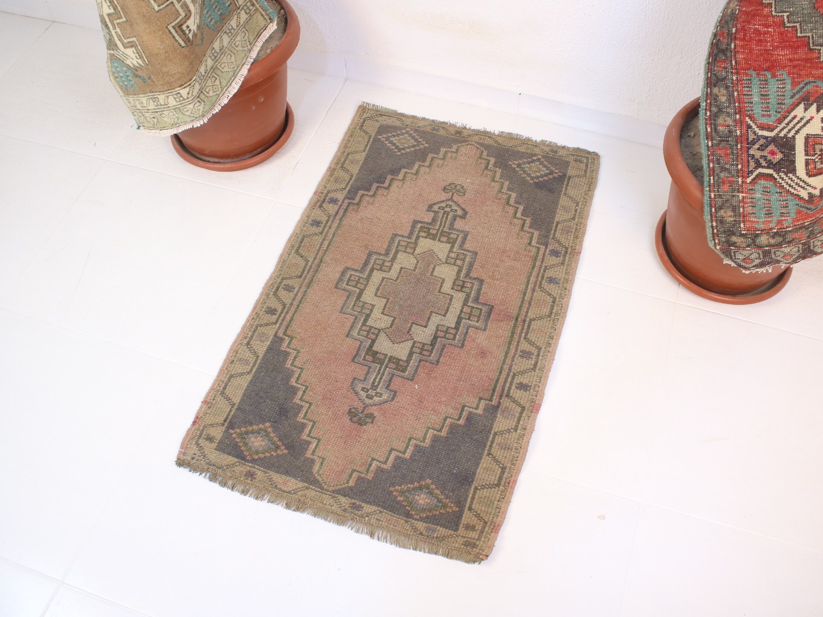 2×3 Red Door Mat, Handmade Turkish Rug, Vintage Small Entryway Rug, 2.0×3.2 Ft