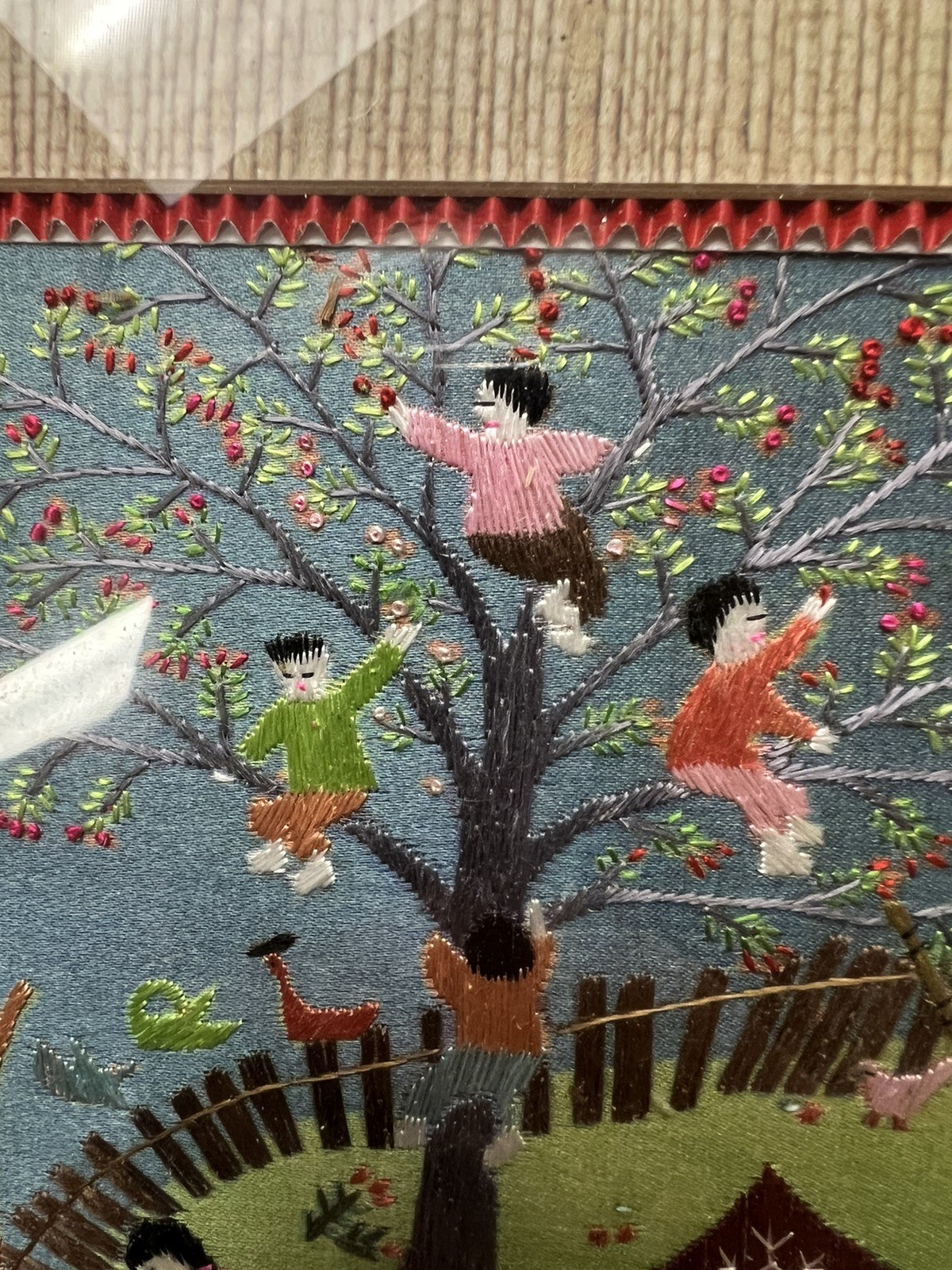 Lot Of 4 Embroidery On Silk Scenes Of Folk Life In China Near Suzchu Jiangsu Pro