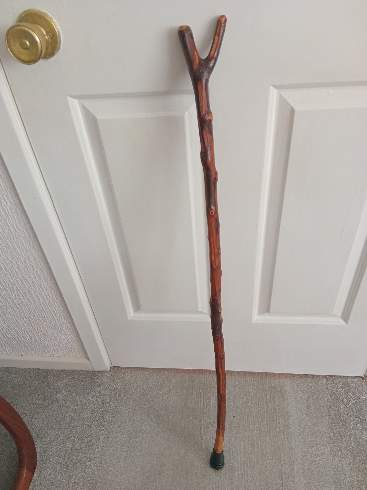 Vintage Handmade Dark Chestnut V/Thumb Walking Stick/Pole 94cm