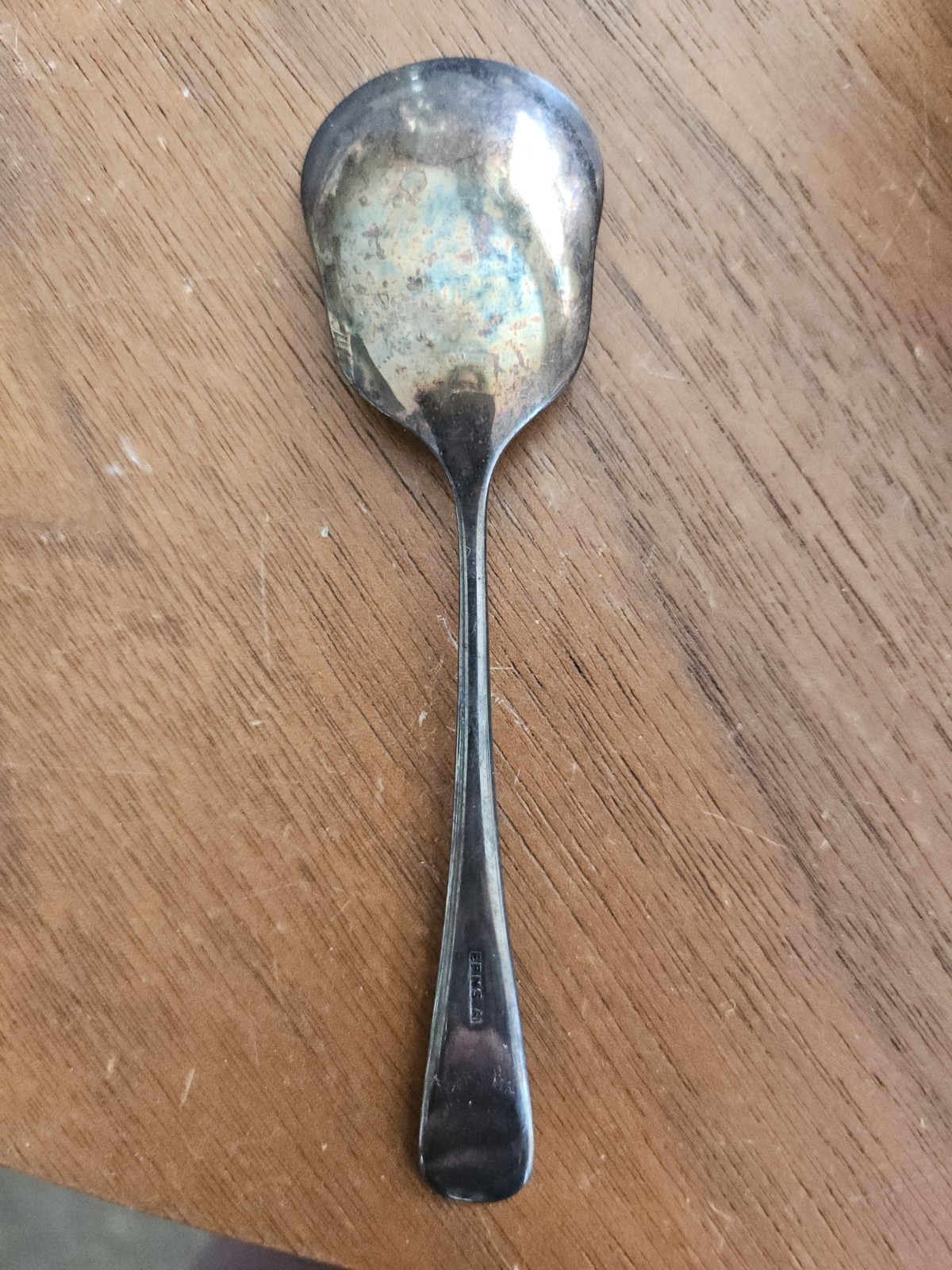 Vintage EPNS Sheffield England? Sugar Cube Spoon – 4 3/8” Tarnished Silverplate