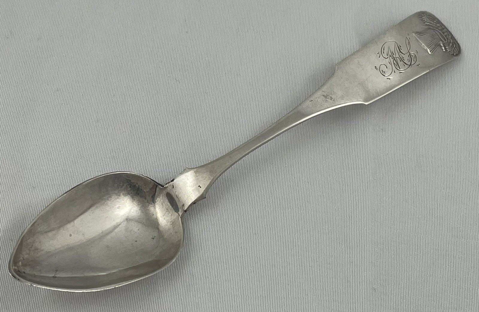 Sheaf of Wheat Coin Silver Joseph Shoemaker Phila. PA 1793-1829 Teaspoon