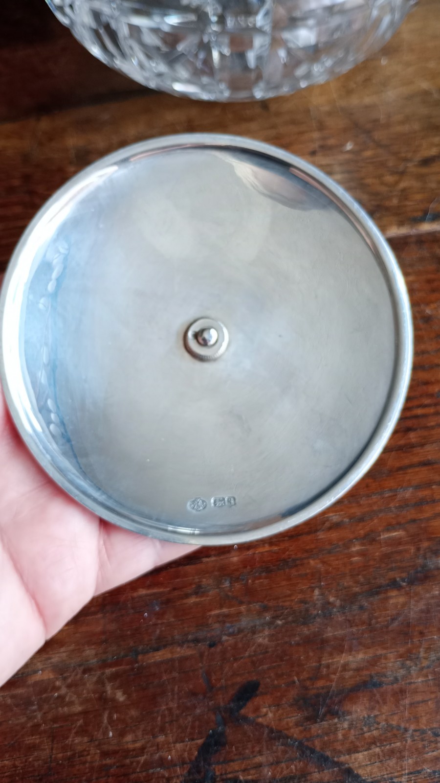 Sterling Silver & Cut Glass Biscuit Barrel By William Hutton & Sons