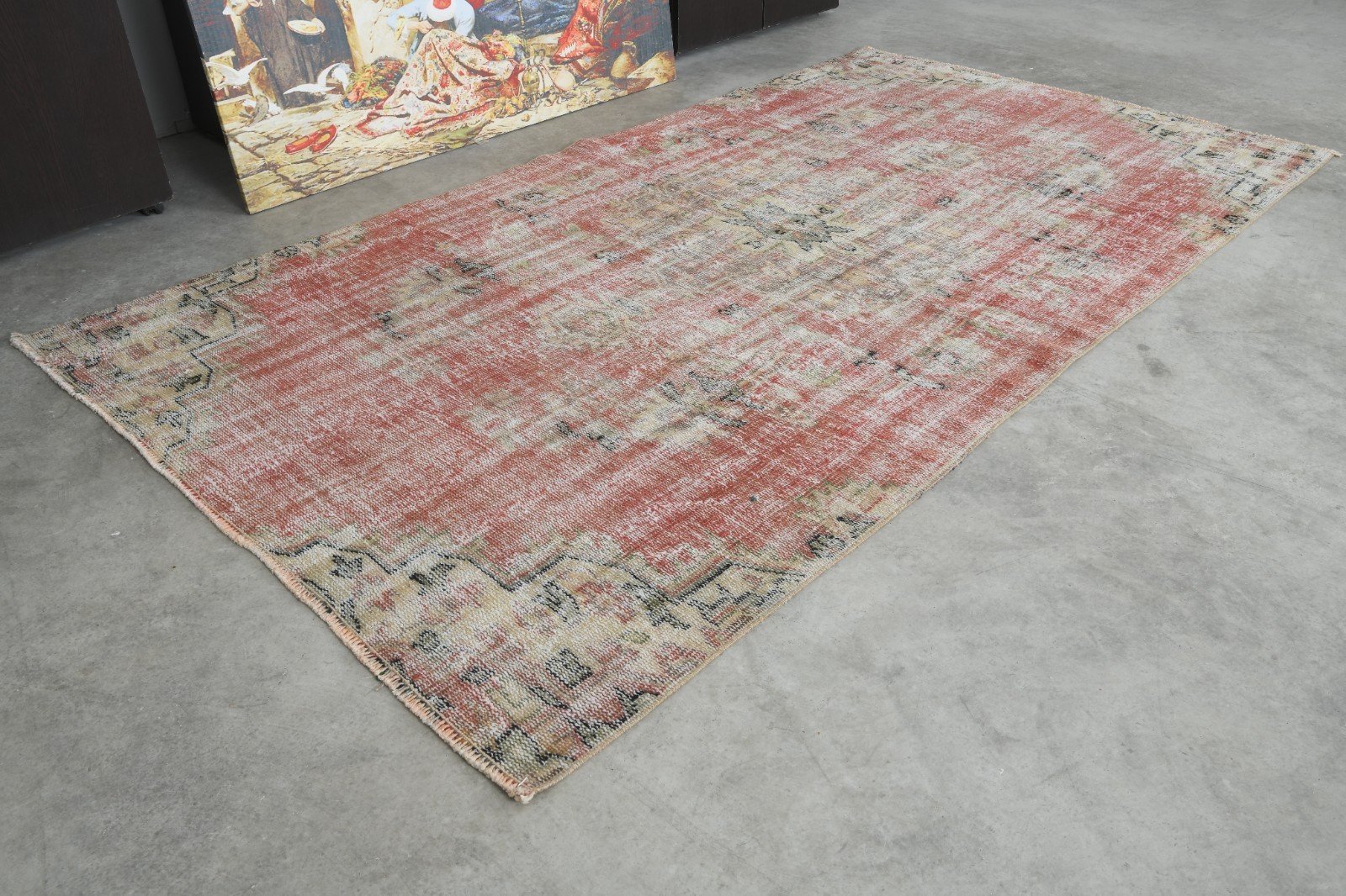 5×8 Turkish Rug Hand-Knotted Vintage Oushak Area Boho Decor Rug Wool Carpet,650