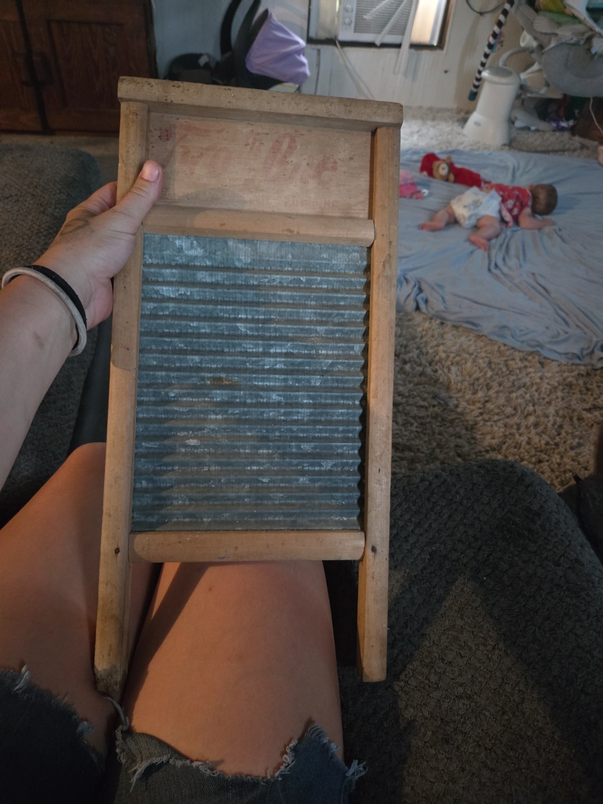 VINTAGE TWO IN ONE JR CAROLINA WASHBOARD CO 17.5” x 8.5 ” RALEIGH NC