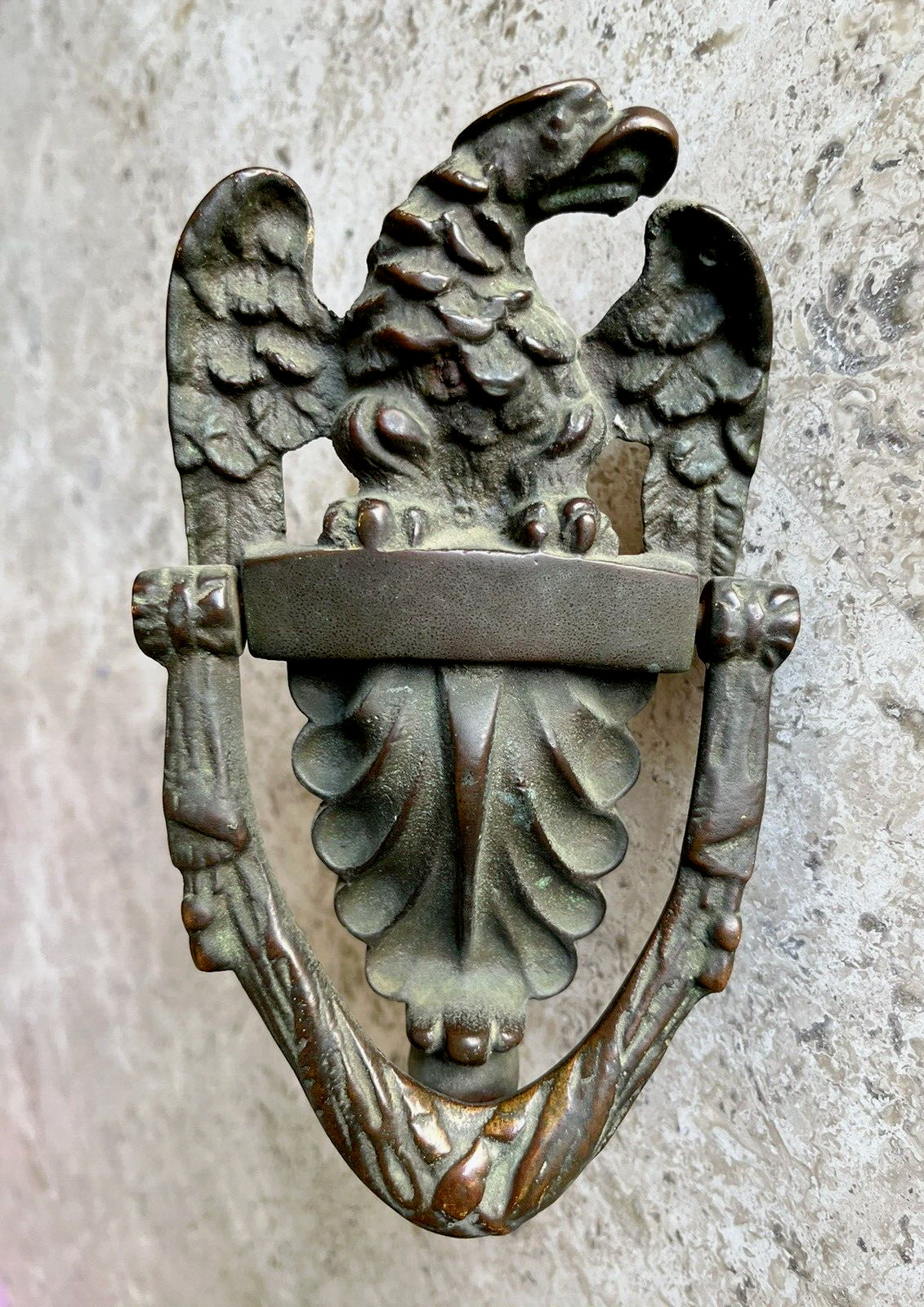 LARGE ANTIQUE c.1895 AMERICAN EAGLE ARCHITECTURAL SALVAGE DOORKNOCKER