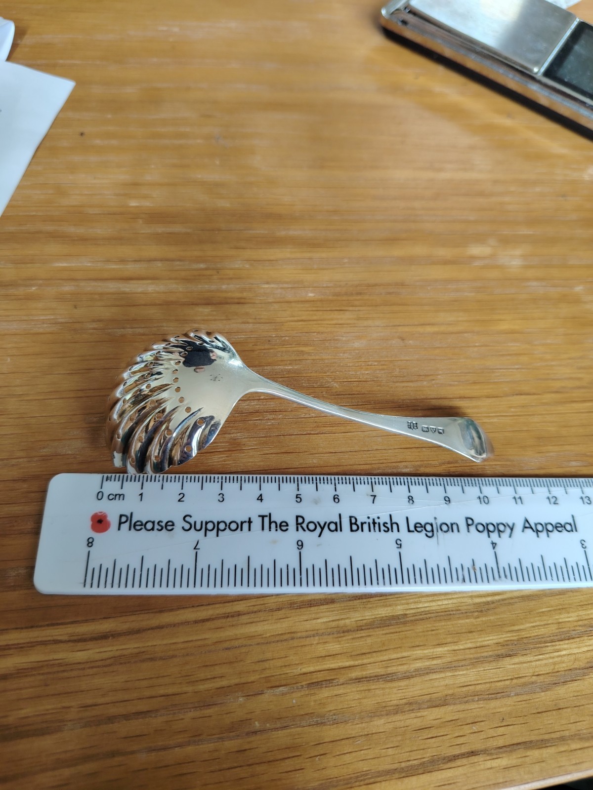 Antique Chester 19g, 925 Silver Sugar Sifter Spoon Barker Brothers 1912 HEB FEB
