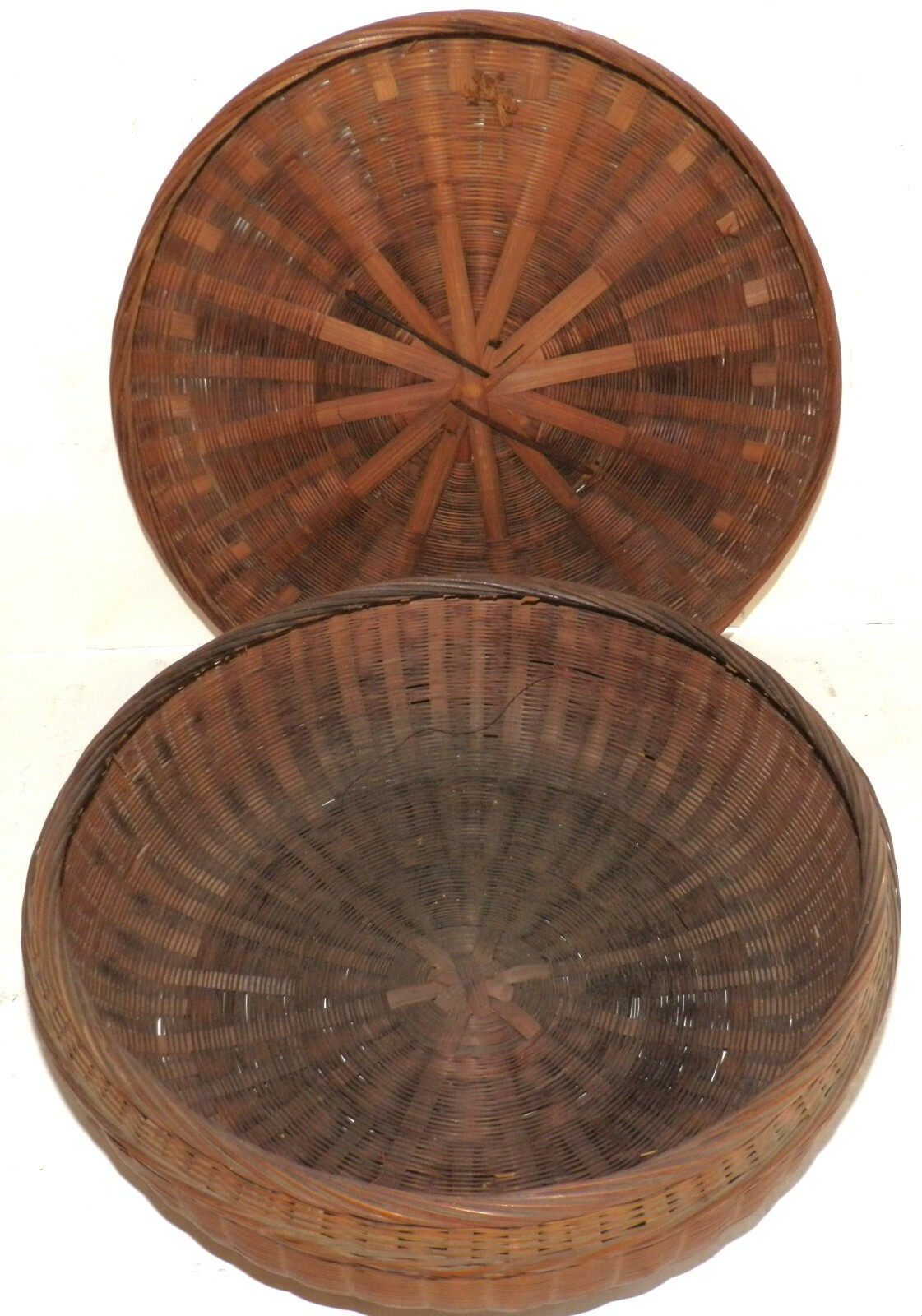 Bamboo Ikebana Sewing Basket Oriental used in Flower Arrangements Vintage