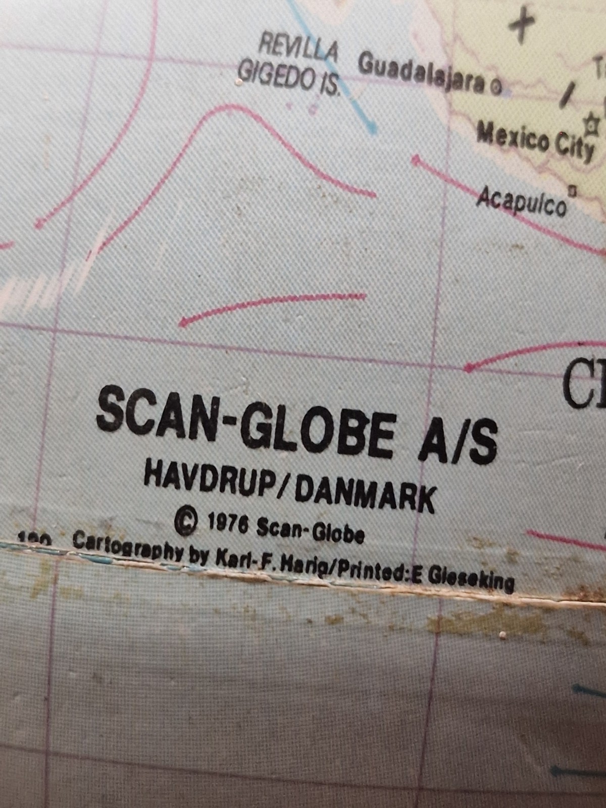 Vintage Desk Top Globe Denmark 1978 ‘Scan-Globe’