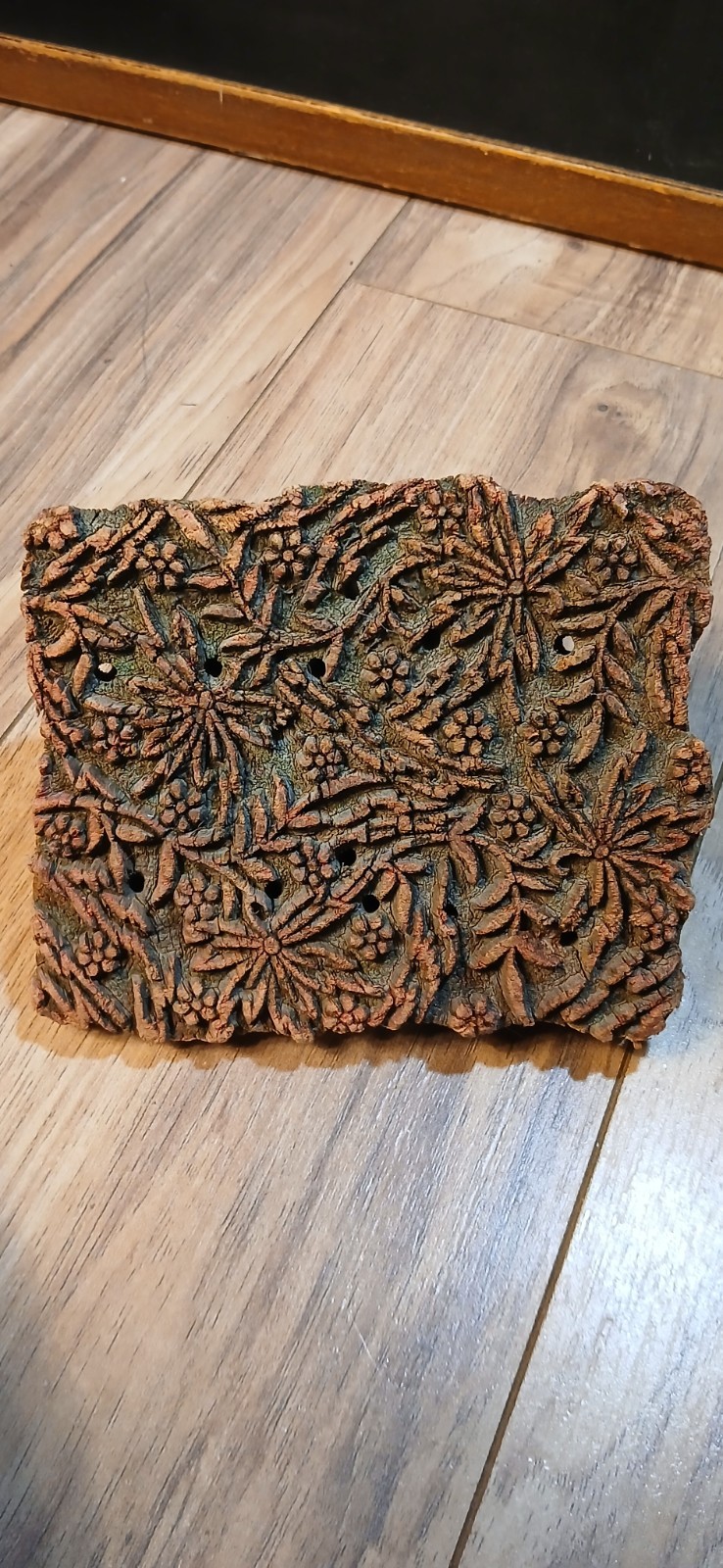 Vintage Primitive Handmade Textile Printing Block Wooden Stamp Decorative Hdx13