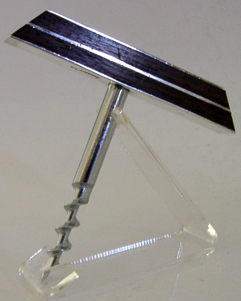 STYLISH ENGLISH STERLING SILVER HARDWOOD CORKSCREW 1988 BARWARE 68g