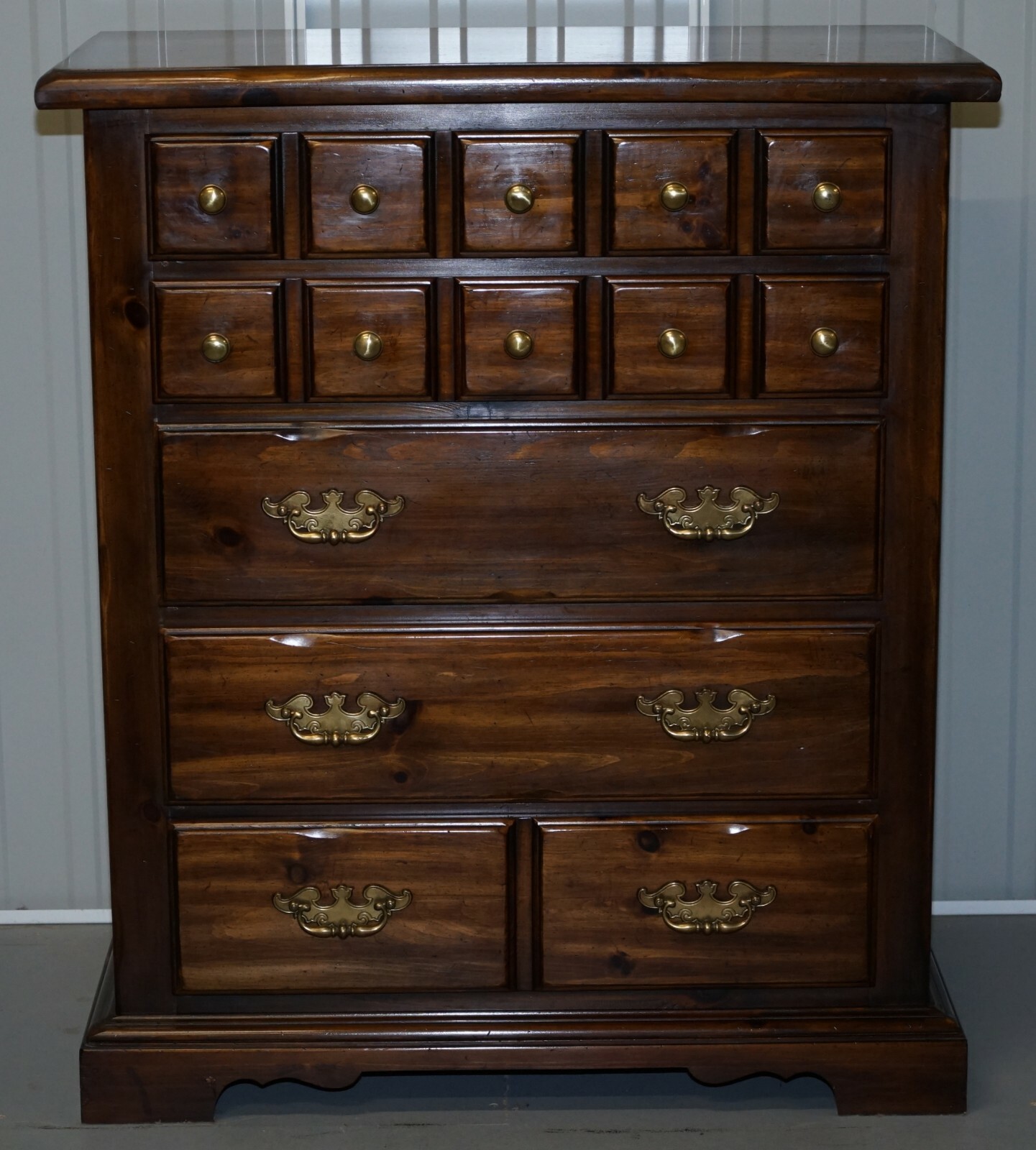 RRP £4500 THOMASVILLE BANK CHEST OF DRAWERS SOLID HARD WOOD HABERDASHERY STYLE