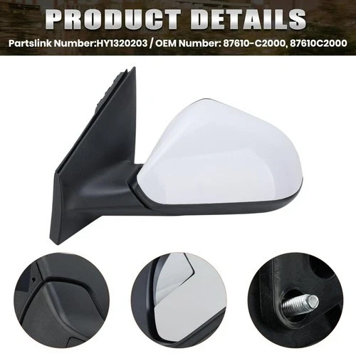 Left Driver Side Mirror Compatible with Hyundai Sonata 2015-2019 5-pins