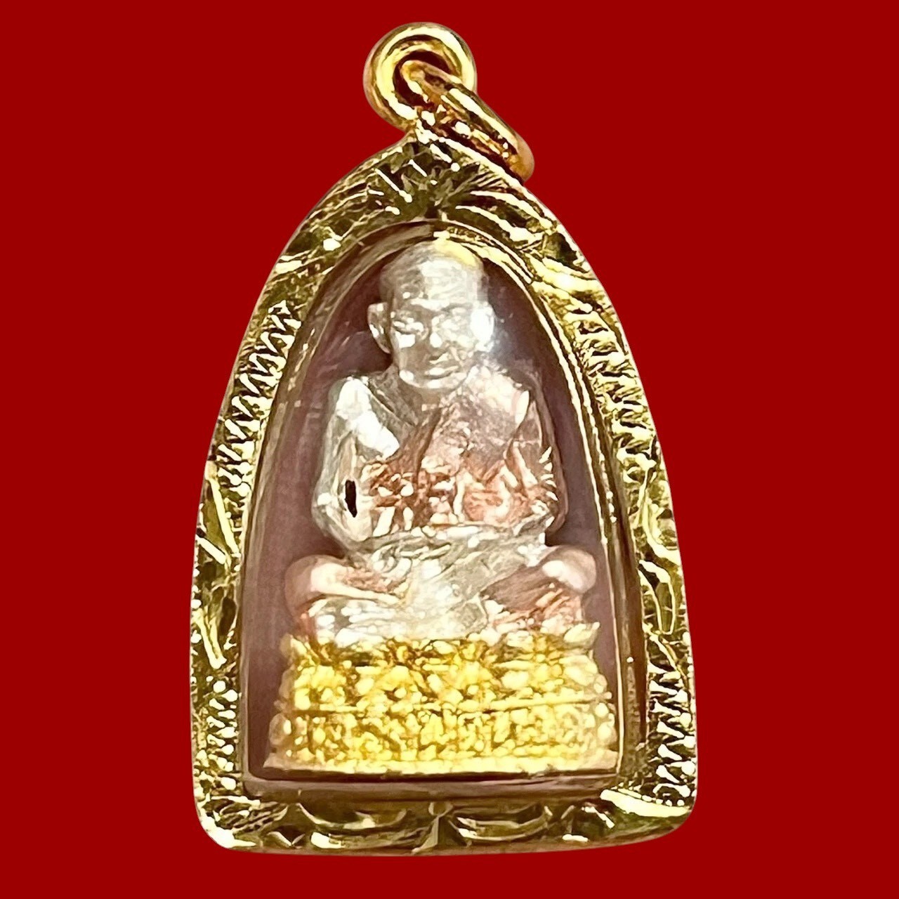 LP Tuad Wat Chang Hai Thai Amulet Life Protection Wealth Luck Charm Pendant Rich
