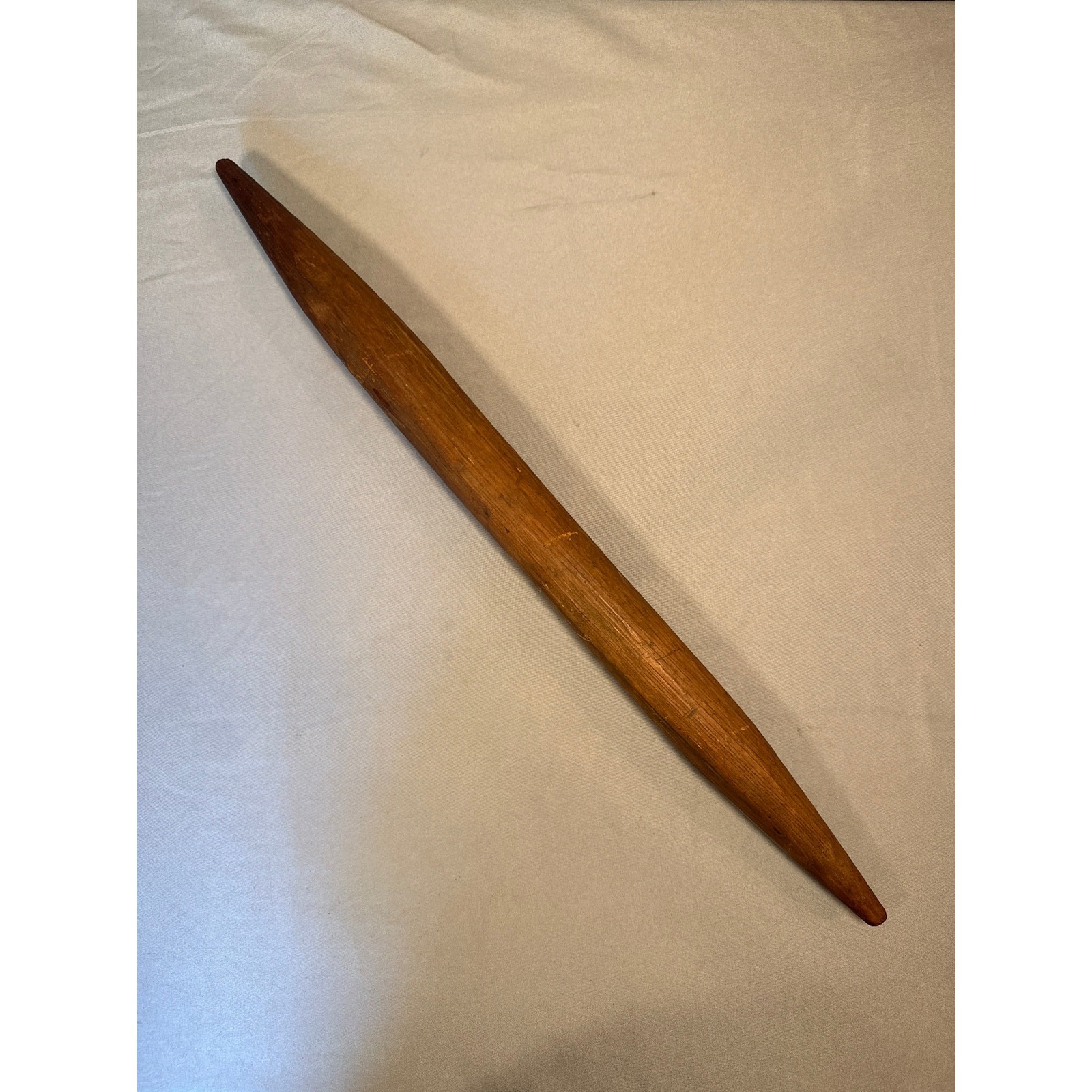 Antique Primitive Wooden French Rolling Pin Hand Turned Farmhouse Kitchen Tool