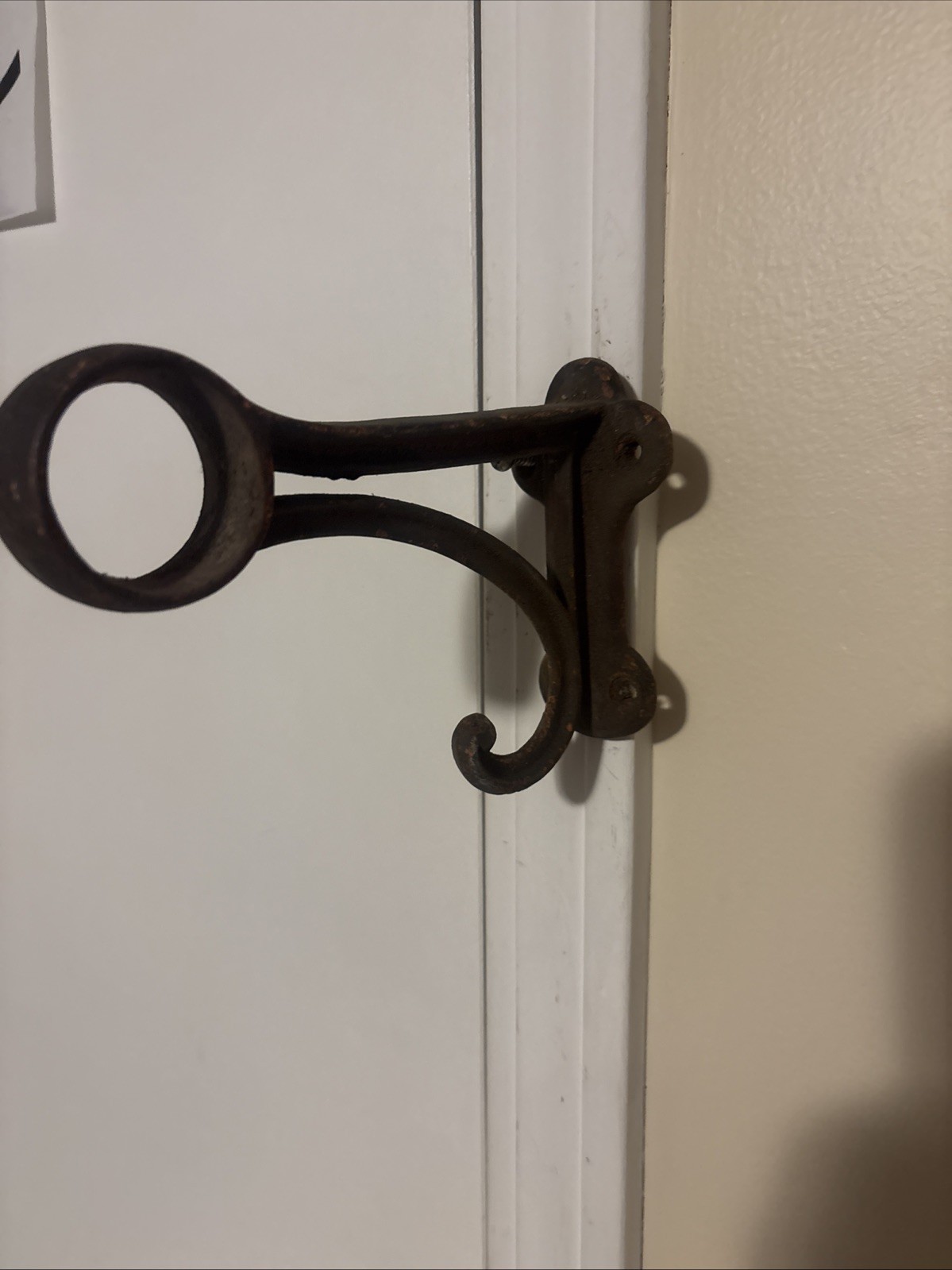 Vintage Cast Iron Large 7” Wall Mount Coat Hook Heavy Duty Rail Coat Hook ￼